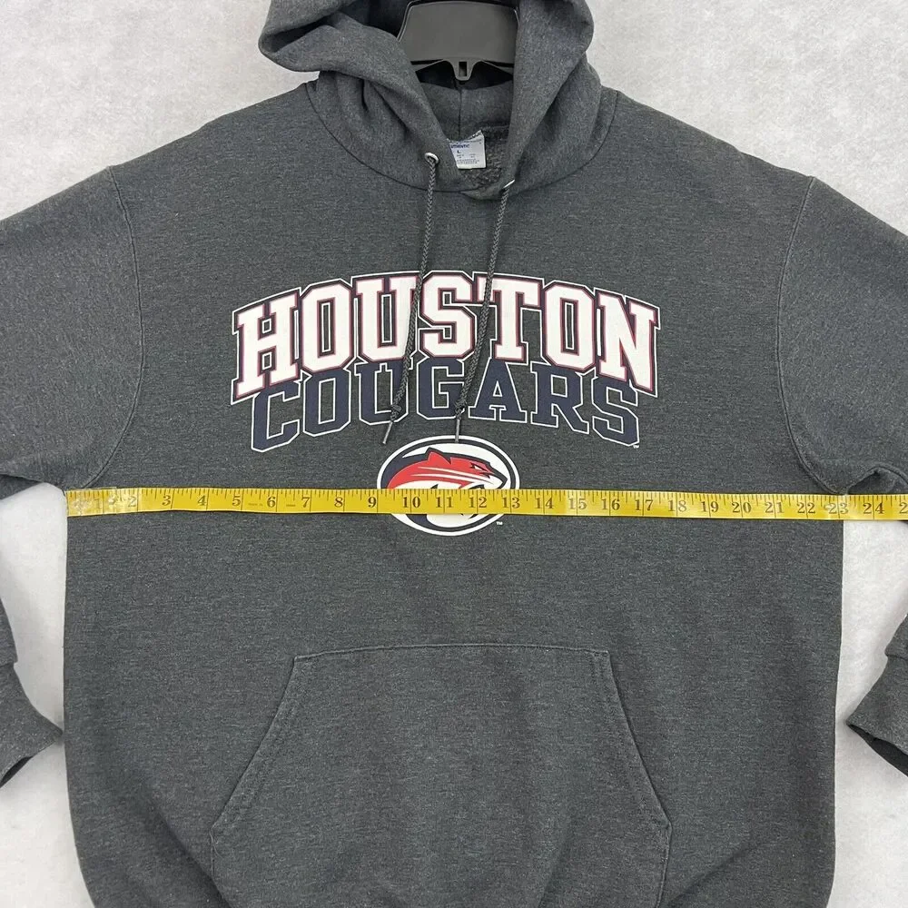 Champion Houston Cougars Hoodie Men’s L Black Eco Fleece Sweatshirt NCAA - Picture 5 of 11